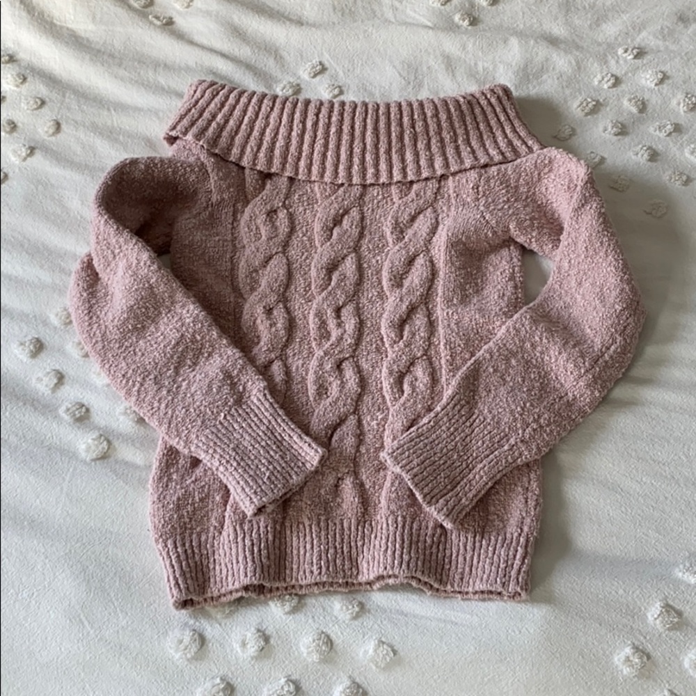 Free People Pink Off The Shoulder Sweater View 5